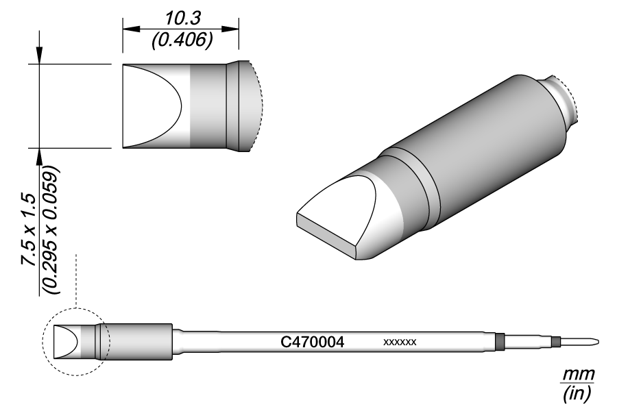 C470004 - Chisel Cartridge 7.5 x 1.5